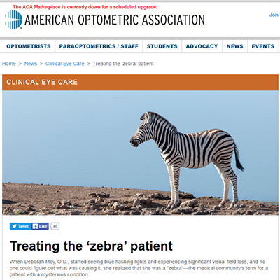 Zebra photo in article