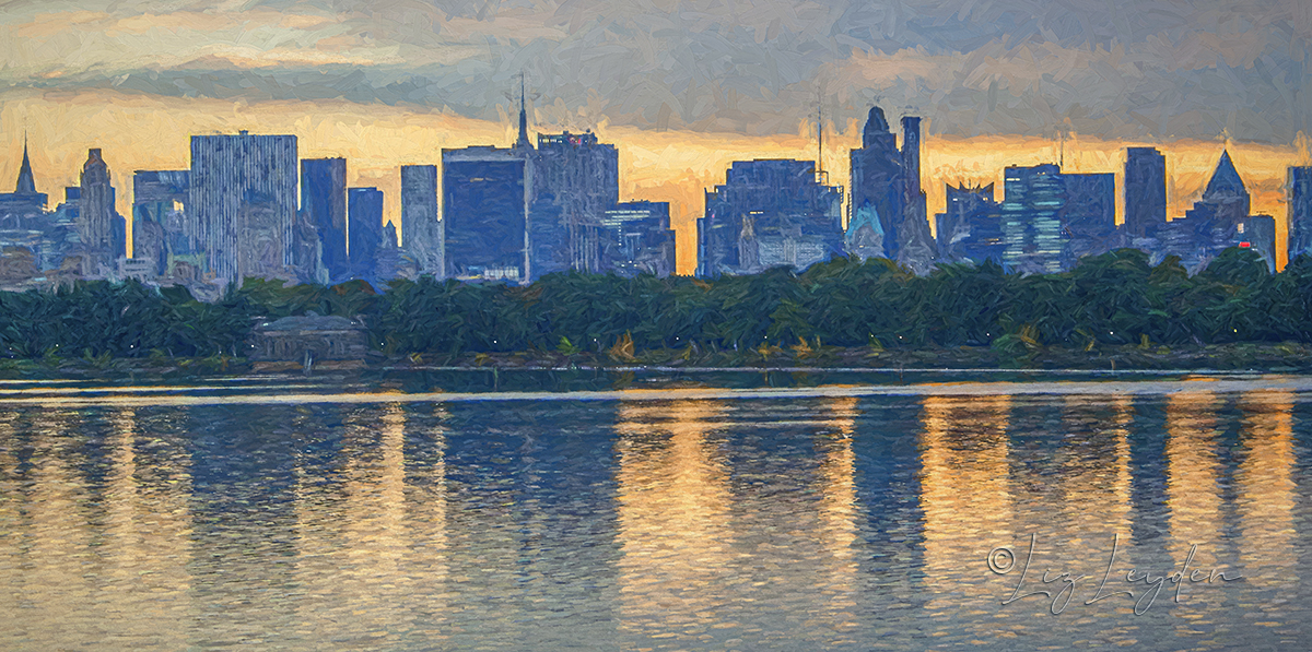 Manhattan Skyline from Central Park Reservoir