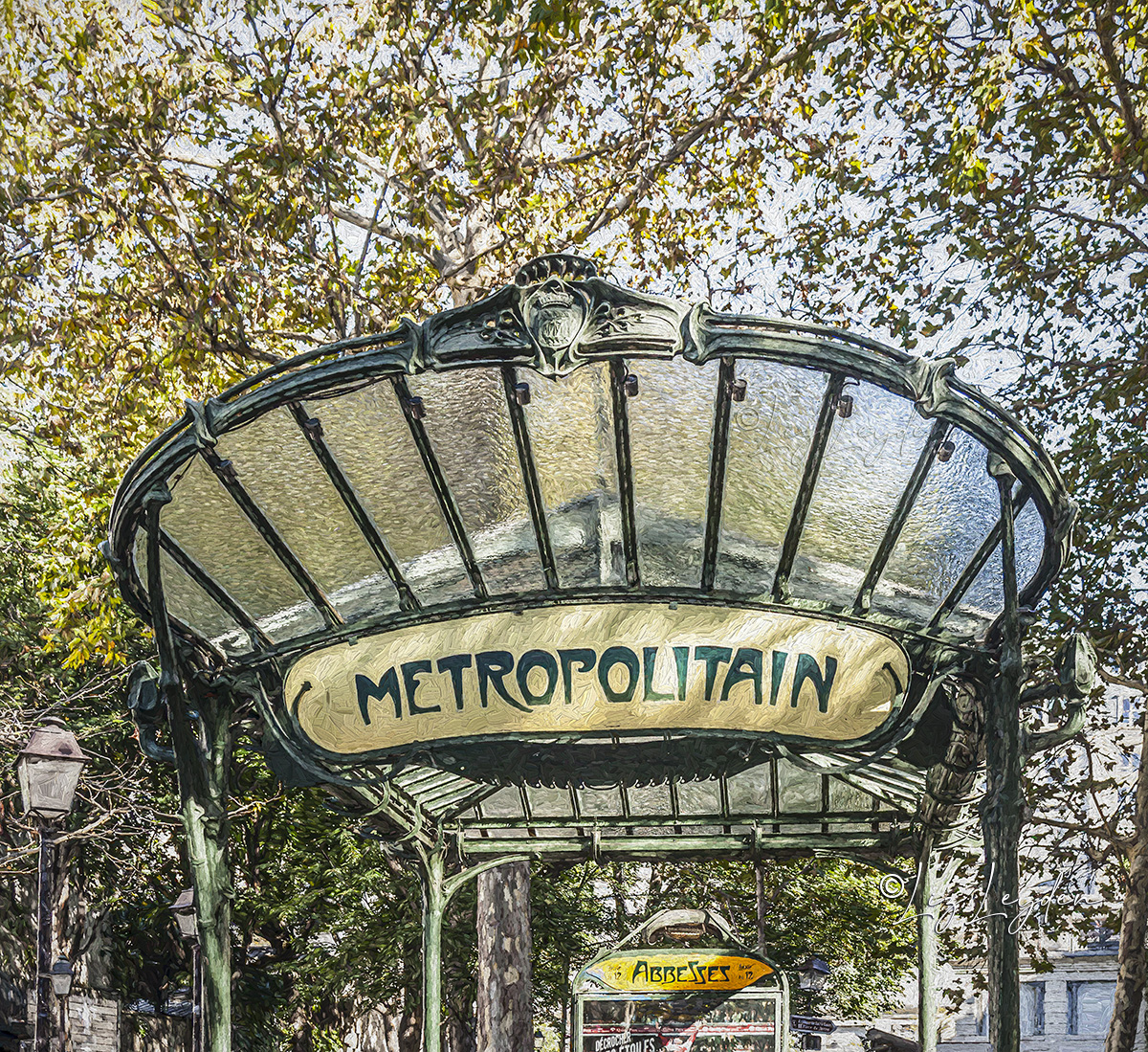 The classis Metro sign at Abbesses, Paris, France