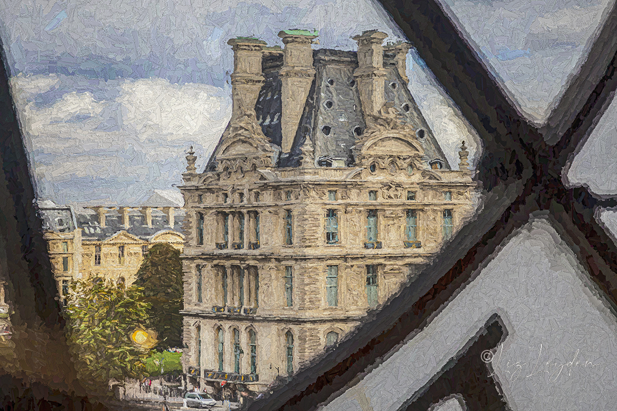 Partial view of the Louvre Museum in Paris, France